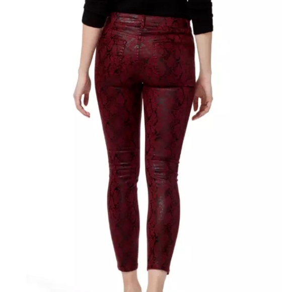 NWT Sanctuary maroon wine purple black snakeskin skinny jeans pants size 25 - Picture 3 of 10